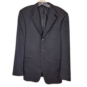 Burberry London Navy Blue Sports Coat Jacket 42L 100% Wool Quiet Luxury Neutral